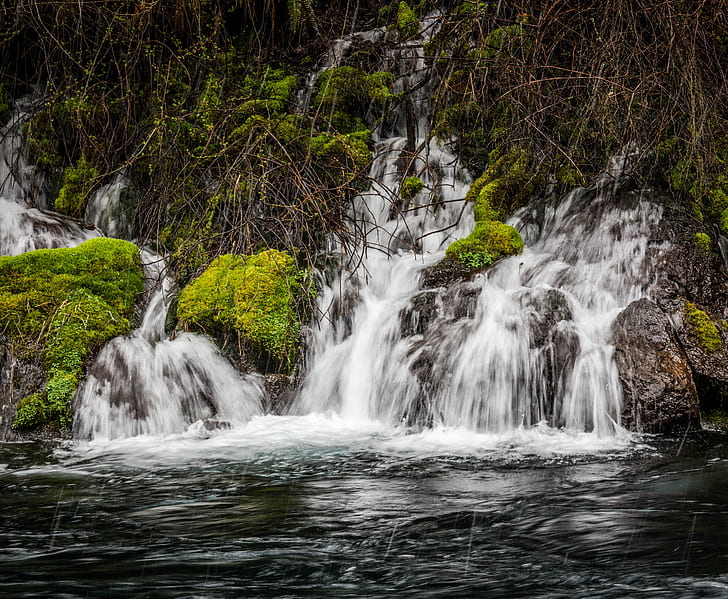 time lapse photography of waterfalls, Tangled, HDR, Canon 6D, HD wallpaper