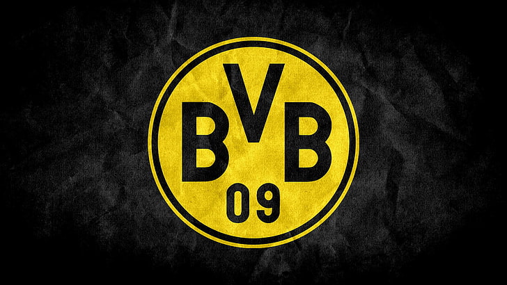 BVB 09 logo, Borussia Dortmund, yellow, black color, communication, HD wallpaper