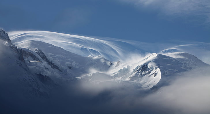 chamonix, nature, snow, mont, mountains, blanc, winter, cold temperature, HD wallpaper