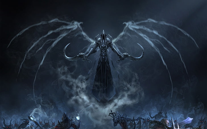 monster illustration, Diablo 3: Reaper of Souls, Diablo III, black background, HD wallpaper