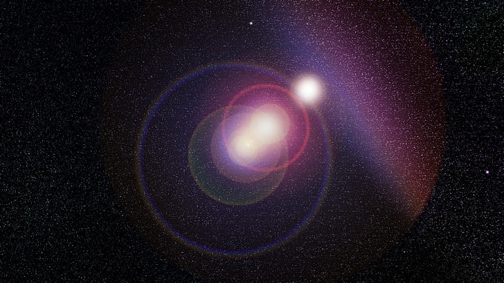 space, stars, lens flare