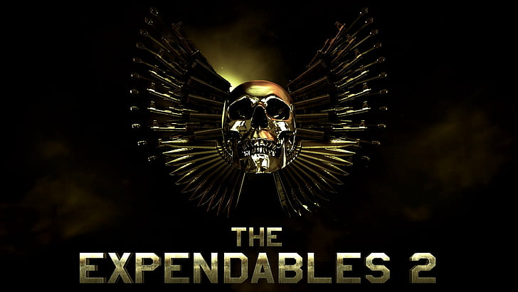 The Expendables, The Expendables 2, Gold, Movie, Skull, communication, HD wallpaper