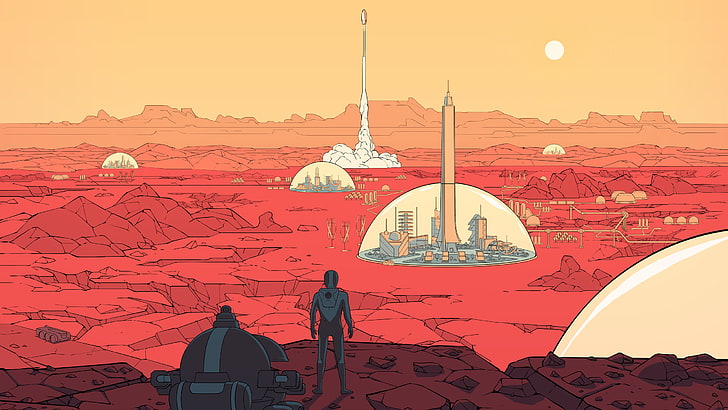 Surviving Mars, artwork, original art, HD wallpaper
