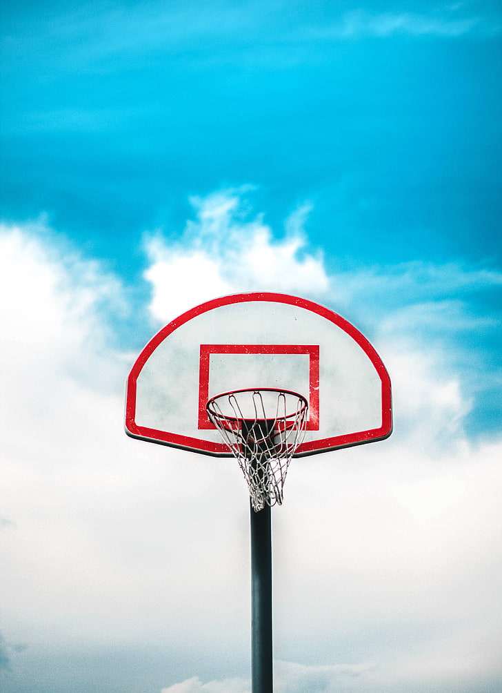 basketball ring, shield, net, sky, basketball - sport, basketball hoop