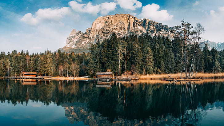 reflection, nature, wilderness, lake, sky, water, mountain, HD wallpaper