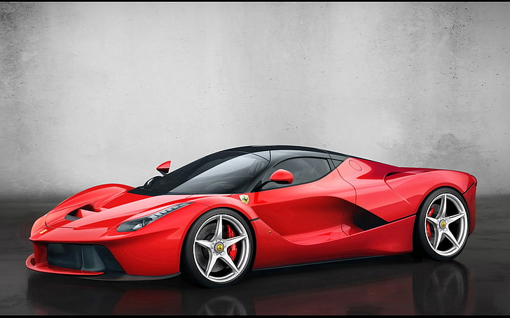 red and black car bed frame, Ferrari LaFerrari, Hypercar, Hybrid