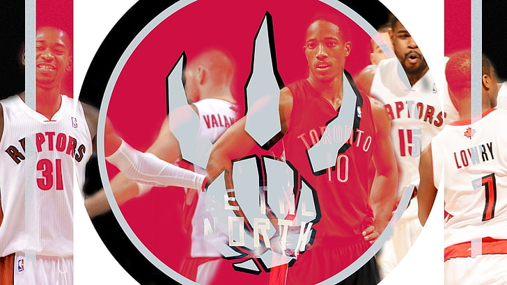 Toronto Raptors logo, Canada, basketball, NBA, red, real people, HD wallpaper