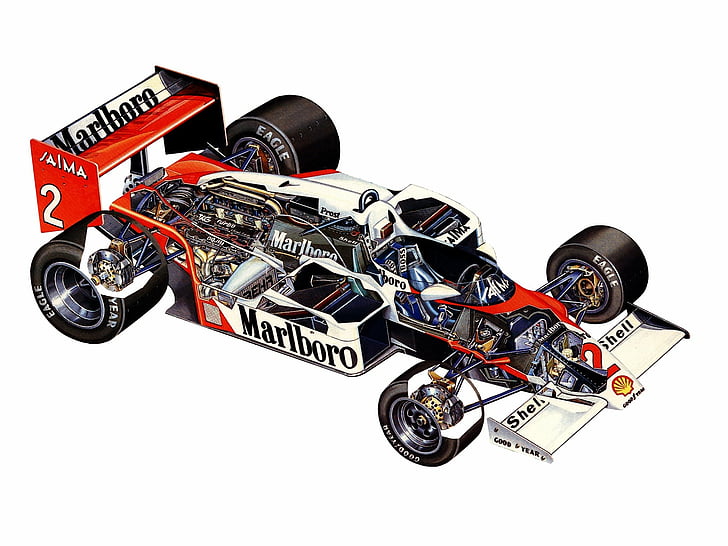 1985, cutaway, formula, mclaren, mp4-2b, one, sportcars, technical, HD wallpaper
