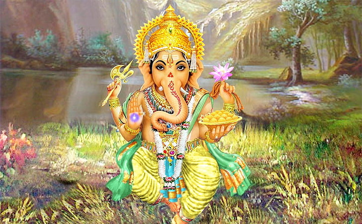HD wallpaper: Lord Ganesha, Ganesha illustration, God, beauty, religion,  clothing | Wallpaper Flare