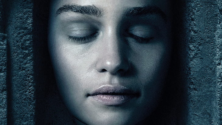 Game of Thrones, Emilia Clarke, Daenerys Targaryen, woman's face, HD wallpaper