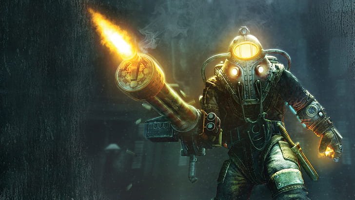 Bioshock, Games, Video Games, Iron, Weapon, Fire, HD wallpaper