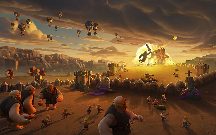 clash of clans, supercell, games, hd, large group of people, HD wallpaper
