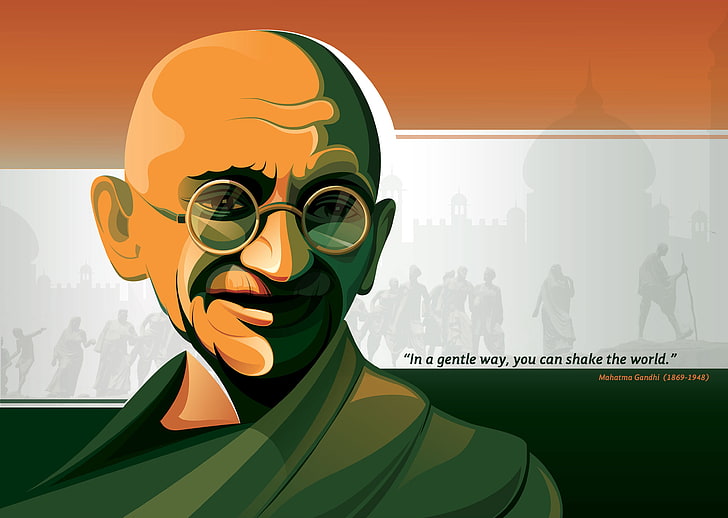 HD wallpaper: 4K, Tricolor, Popular quotes, Mahatma Gandhi, people,  representation | Wallpaper Flare