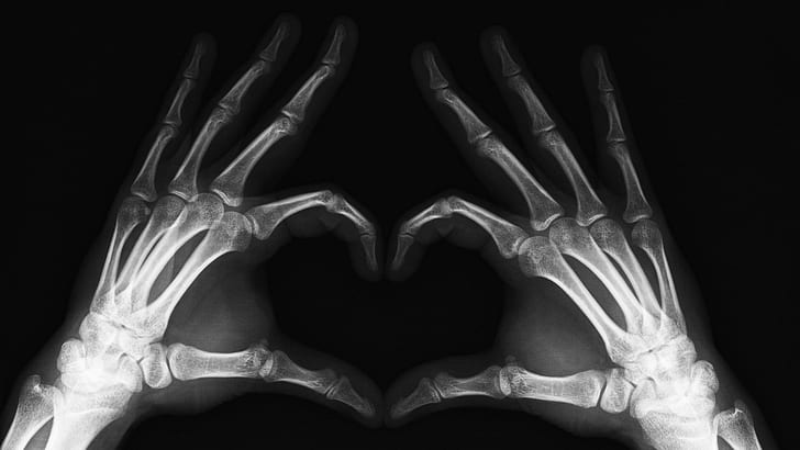 HD wallpaper: Love You To The Bone !, human hand x-ray, bones, heart, 3d  and abstract | Wallpaper Flare