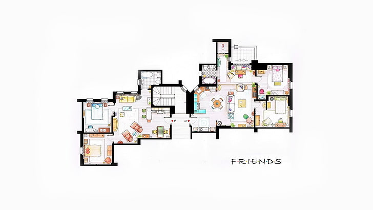 HD wallpaper: design interior apartments friends tv series floor plans ...