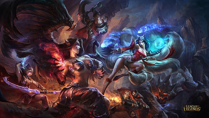 League of Legends wallpaper, video games, multi colored, art and craft