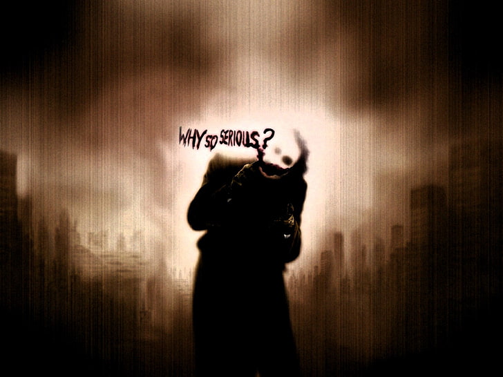 Joker Why So Serious wallpaper, The Dark Knight, one person, standing, HD wallpaper