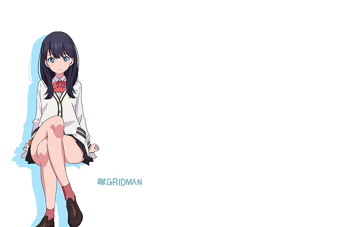 simple background, anime, anime girls, SSSS.GRIDMAN, Takarada Rikka, HD wallpaper