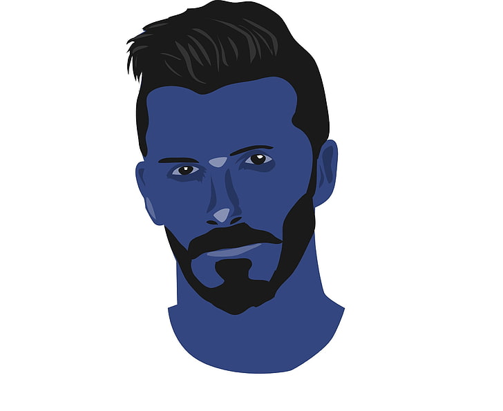 Beards, black, blue, David Beckham, Photoshopped, HD wallpaper