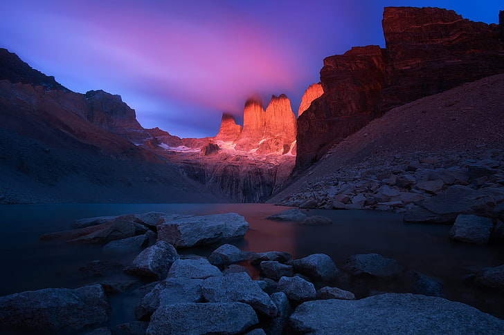 landscape photo of rock mountains,  Mirador Las Torres, Chile, HD wallpaper