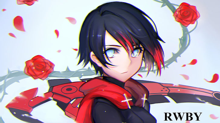 black haired woman anime character wallpaper, RWBY, Ruby Rose (character)