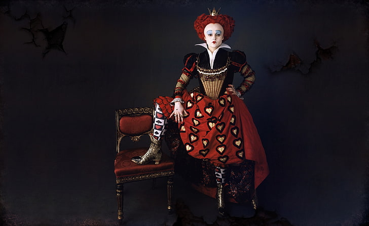 Queen Of Hearts, Alice in Wonderland Red Queen illustration, Movies