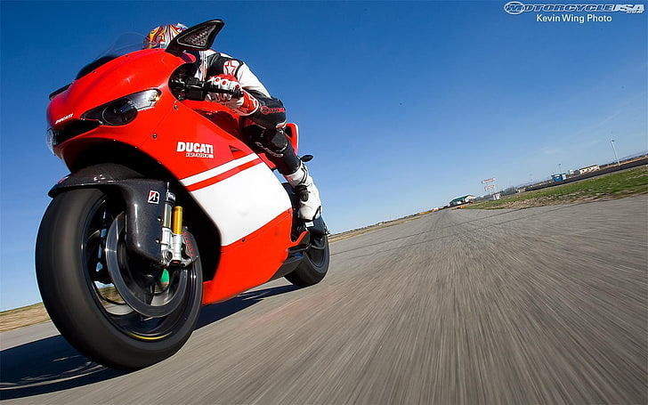 red and black RC car, Ducati, motorcycle, transportation, speed, HD wallpaper