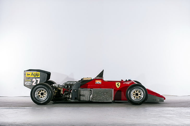 156, 1985, car, classic, ferrari, formula, one, race, transportation, HD wallpaper