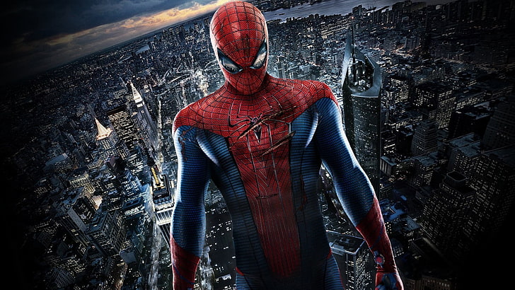 Spider-Man wallpaper, comics, working, red, people, three quarter length, HD wallpaper