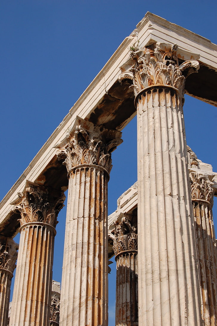 architecture, building, Greece, Greek, ancient, Temple of Olympian Zeus, HD wallpaper
