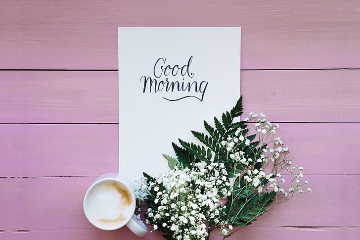 flowers, coffee, spring, Breakfast, morning, Cup, romantic, HD wallpaper