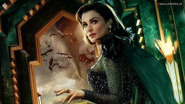 women's black long-sleeved top, Rachel Weisz, movies, Oz the Great and Powerful
