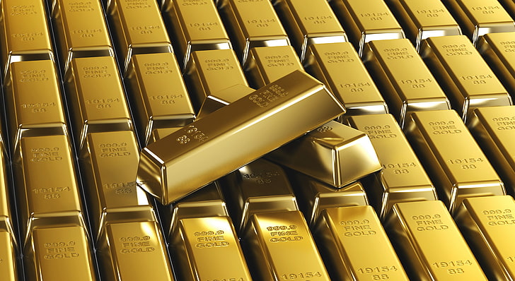 gold bar lot, Background, Ingot, Sample, bullion, gold Colored