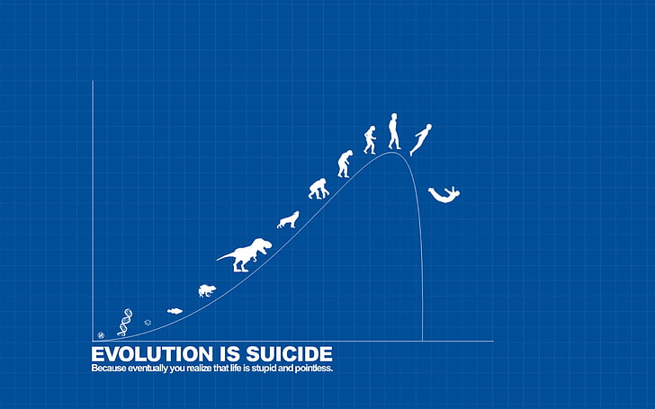 Hd Wallpaper Evolution Is Suicide Illustration Labels The Images, Photos, Reviews