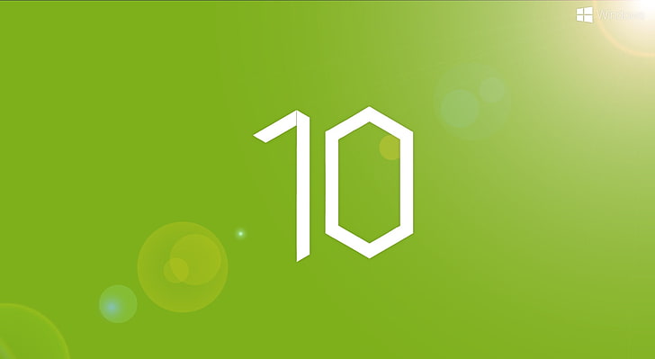 Windows 10 Green Preview, 10 window digital wallpaper, arrow symbol, HD wallpaper