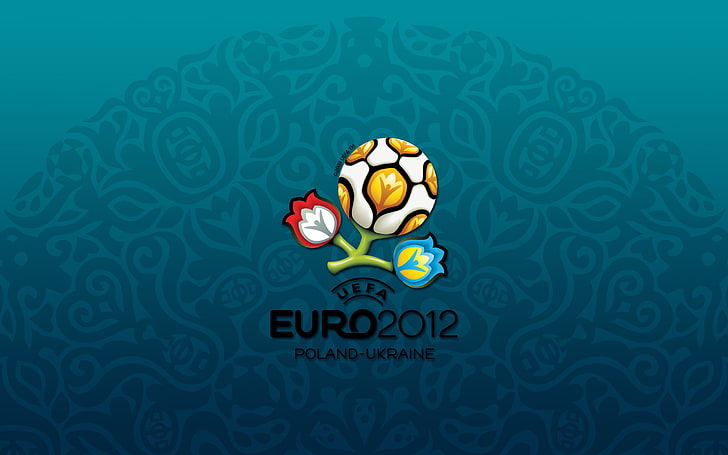 2012, euro, logo, ornament, uefa, HD wallpaper