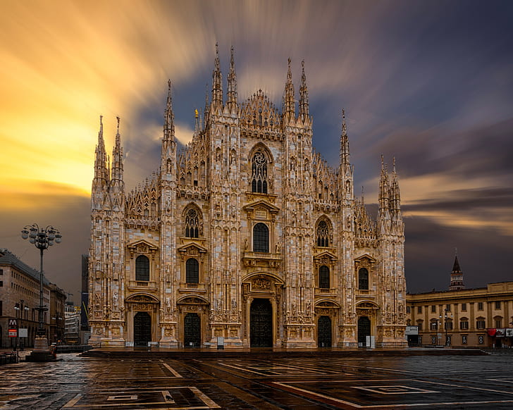 the sky, the sun, dawn, home, area, Italy, Cathedral, temple, HD wallpaper