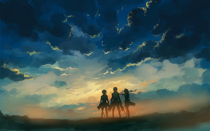 HD wallpaper: three anime characters illustration, Attack on Titan display  wallpaper | Wallpaper Flare