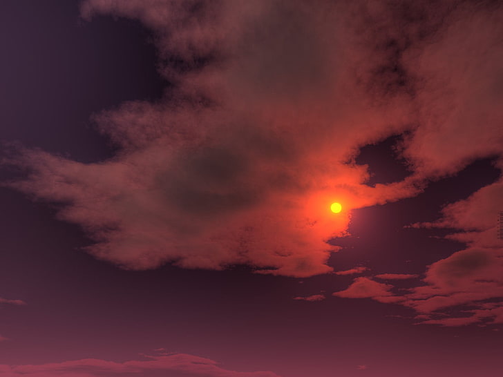 3D, render, cloud - sky, beauty in nature, no people, orange color