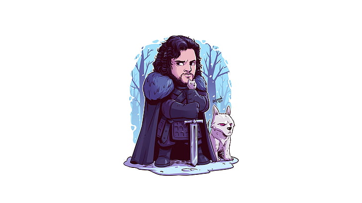 HD wallpaper: Jon Snow, Game of Thrones, artwork, simple background, white  background | Wallpaper Flare