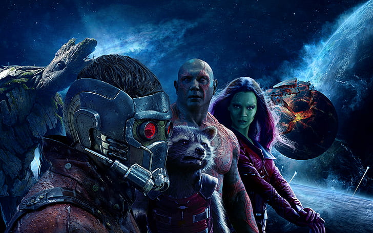 guardians of the galaxy vol 2, peter quill backgrounds, gamora, HD wallpaper