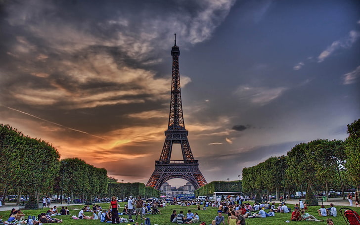 HDR, France, Paris, cityscape, sky, tower, architecture, travel destinations