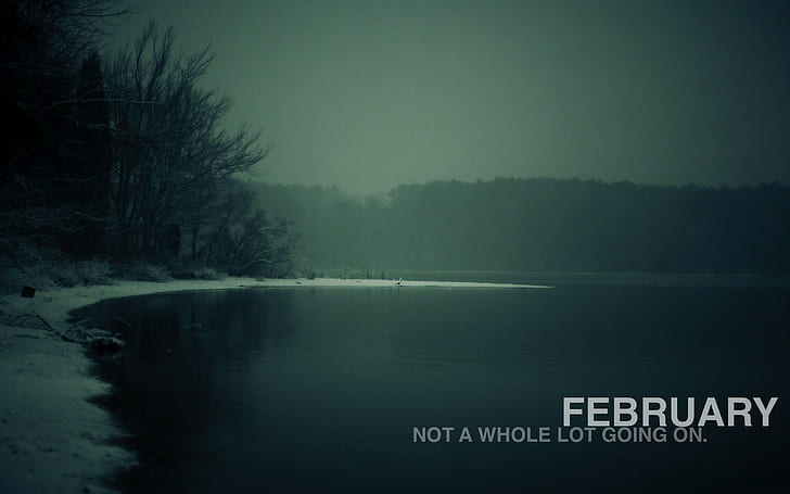 February, cold, lake, mist, fuckscape, humor, nature, snow