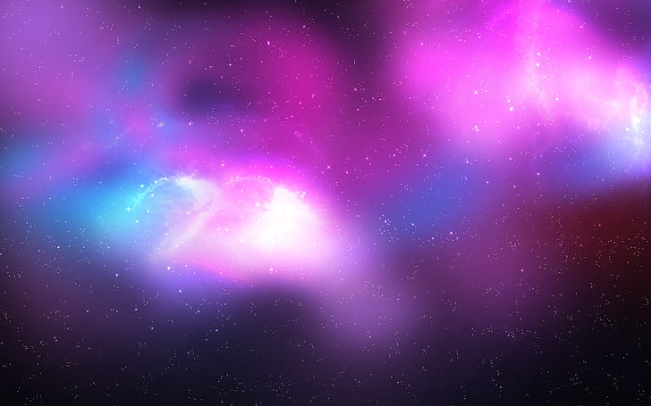 purple, pink, and black sky wallpaper, space, stars, nebula, space art