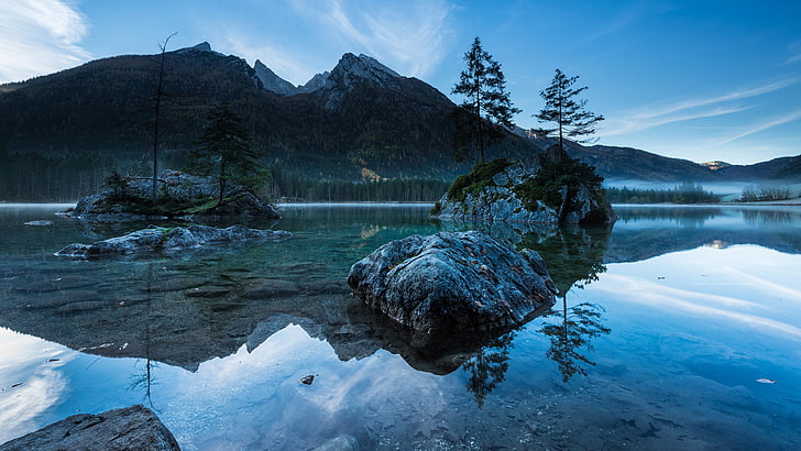 nature, mountains, Bavaria, Germany, water, reflection, lake