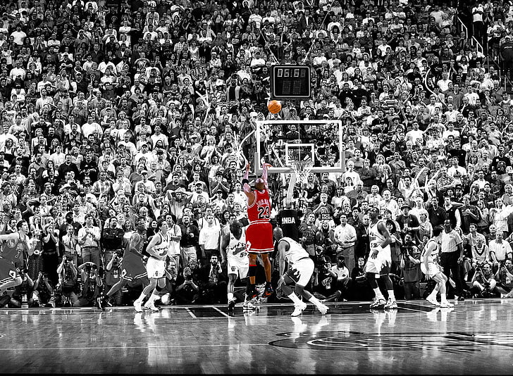 Michael Jordan, basketball, Chicago Bulls, selective coloring
