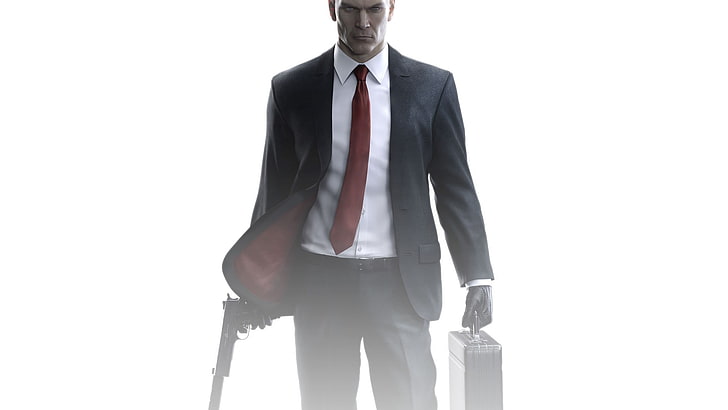 Hitman game cover, video games, studio shot, white background