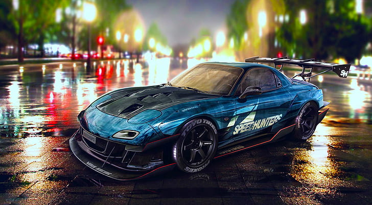 tuning, car, Need for Speed, Mazda RX-7, HD wallpaper