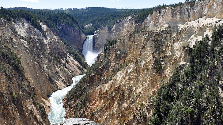 Yellowstone National Park, waterfall, beauty in nature, scenics - nature, HD wallpaper