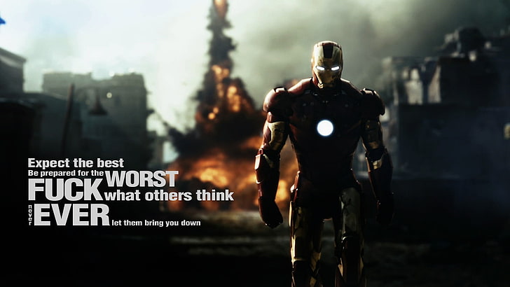 HD wallpaper: Iron man, motivational, quote, text, one person,  communication | Wallpaper Flare
